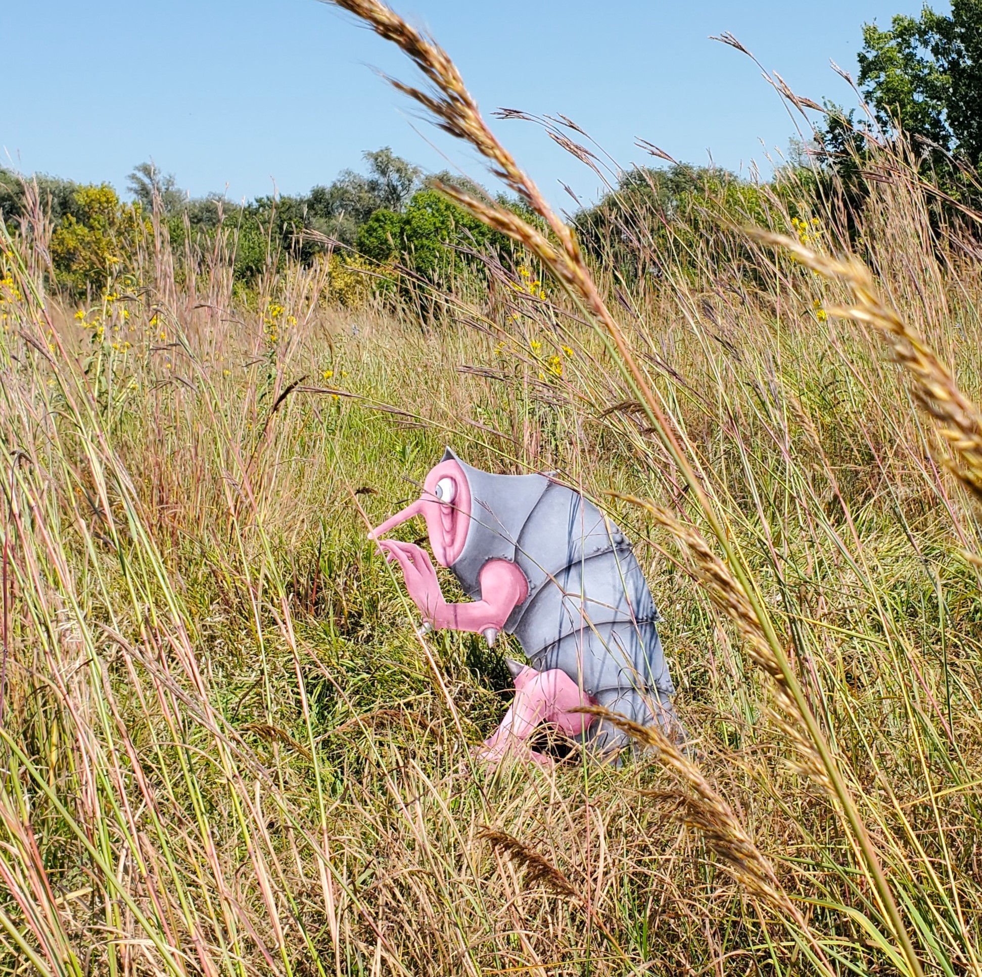 Crossroads Beast | 35” x 38”, acrylic painting on unstretched canvas mounted to board, 2024. <br> based on the <em>Sorbis</em>  beast in GennaRose Nethercott's book <em> 50 Beasts to Break Your Heart</em> 